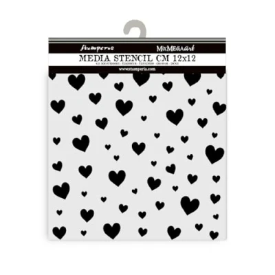 Abbildung von Stamperia Timeless Thick Stencil 12x12cm Hearts (KSTDS42)