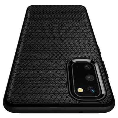 Abbildung von Samsung Galaxy S20 Hülle Silikon Spigen Soft Case/Backcover Handyhülle Schwarz Shockproof/Stoßfest