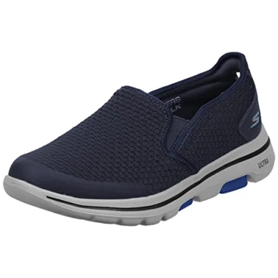 Abbildung von Skechers Herren Go Walk 5 Apprize Slip On Sneaker, Navy Textile Synthetic White Trim, 48 EU