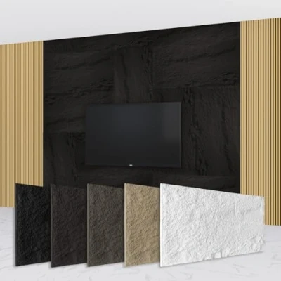 Abbildung von Hexim Wandpaneel, (Steinoptik Felsen Platten 120x60cm PU Wandverkleidung 0,73qm 3D Paneele Bruchstein Dekor Wandpaneele Wanddeko Steinplatte Felswand Wohnzimmer Innenwand grau (A002 04 Grey)