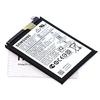 Abbildung von Akku für Samsung Original HQ 50S Galaxy A02s (A025F), A03s (A037F) mit mungoo Displayputztuch