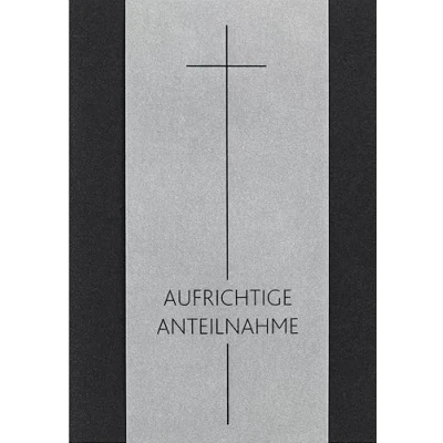 Abbildung von Perleberg Trauerkarte Basic Classic Collection Trauerkarten mit Umschlag Liebevolle Beileidskarten Danksagungskarten Trauer hochwertige Karten zur in 11,6 x 16,6 cm
