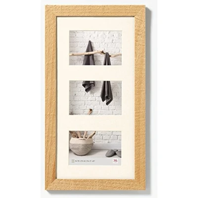 Abbildung von walther design Bilderrahmen natur 3x 10x15 cm Galerie mit Passepartout, Home Holzrahmen HO315H