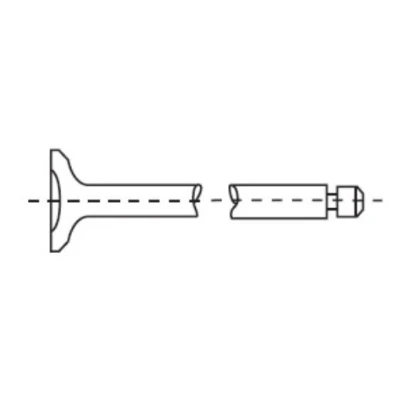 Abbildung von GIEFFE 1306 Einlaßventil 28,15mm Ventilschaft verchromt, Ventilsitz gehärtet, Ventilschaftende gehärtet