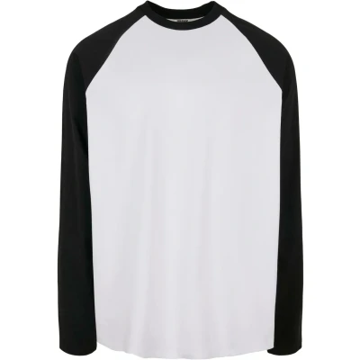Abbildung von Urban Classics Organic Oversized Raglan Longsleeve Langarmshirt, Herren, Größe: 4XL, White/black