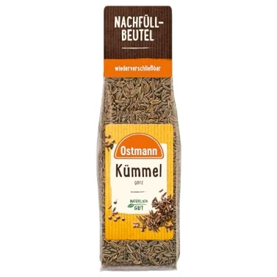 Abbildung von Ostmann Gewürze Kümmel ganz Zum Würzen von Brot und Gebäck Nachfüllen der Streudose 40 g im Beutel