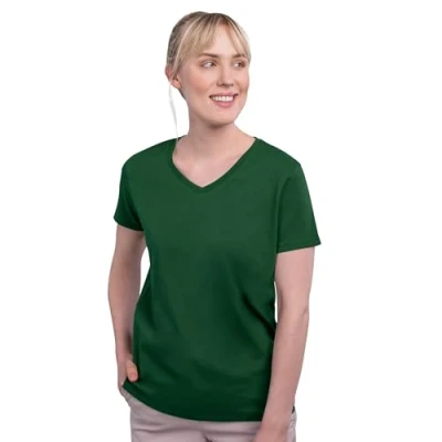 Abbildung von HRM Damen F Luxury V Neck Tee, Bottle Green, 4XL