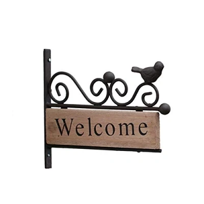 Abbildung von Sport Tent Landhaus Wandschild Antik Schild Welcome Holz Willkommensschild Vogel Rustikaler Hausschild Hausnummer Wand Rechteckig für Wohnung, Garten, Ferienhaus