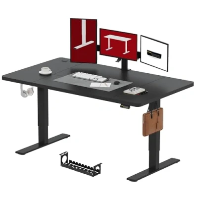 Abbildung von SANODESK Elektrisch Höhenverstellbarer Schreibtisch 180 x 80 cm Ergonomischer Steh Sitz Tisch mit Memory Funktion für Homeoffice und Heimbüro, Schwarz, Computertisch, Standing Desk