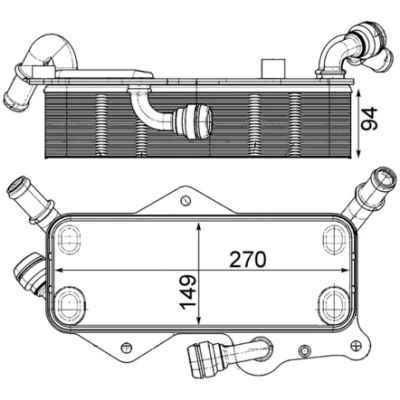 Abbildung von MAHLE ORIGINAL CLC 218 000P Ölkühler, Automatikgetriebe AUDI: A6 C7 Avant, A7 Sportback