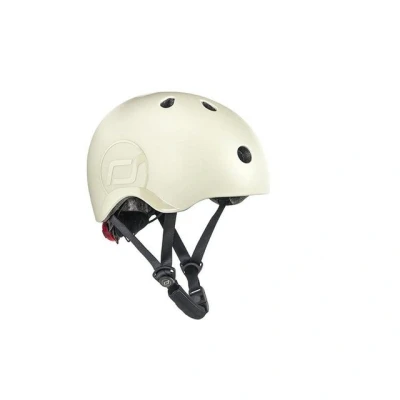 Abbildung von Scoot and Ride Kinderhelm S Ash, Schutzhelm mit LED Licht, 51 55 cm Fahrradhelm, safety Helm, für Scooter Roller Fahrrad, grau