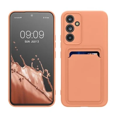 Abbildung von kwmobile Handyhülle kompatibel mit Samsung Galaxy A54 5G Hülle Handy Cover Fach für Karten in Grapefruit Pink