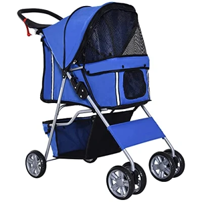 Abbildung von Hundewagen Hundebuggy Pet Stroller Hunde Buggy mit 4 Rolle in Farben