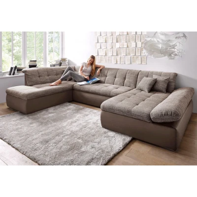 Abbildung von DOMO collection Wohnlandschaft &quot;Moric U Form auch in Cord&quot;, im XXL Format, wahlweise mit Bettfunktion und Armlehnenverstellung