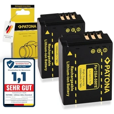 Abbildung von PATONA 2X Akku Ersatz für Panasonic CGA S007E CGR S007 DMW BCD10 BCD10E Batterie Kompatibel mit DMC TZ1 TZ2 TZ3 TZ4 TZ15 TZ50