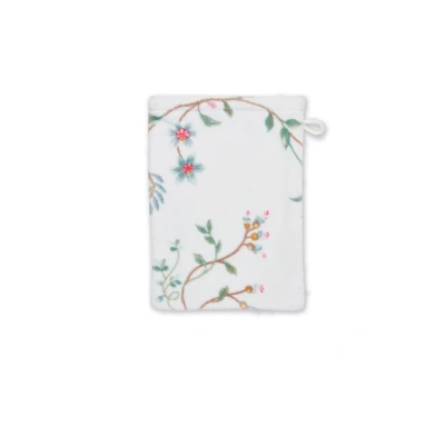 Abbildung von Les Fleurs Waschhandschuh white 16x22cm (1 Stück)
