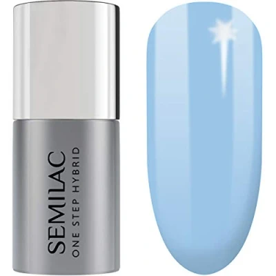 Abbildung von S810 Semilac One Step Hybrid Nagellack 3in1 Blau Farb Baby Blue 5 ml Innovativ UV LED Farblack Nail Polish