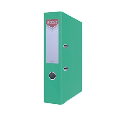 Abbildung von OFFICE PRODUCTS 21011221 12 Ordner A4/75 mm Türkis Kunststoffbezug PP/Papier Schlitzordner, Büroordner, Aktenordner Metall Kantenschutz Metallgefasstes Griffloch Hebelmechanik Einsteckrückenschild