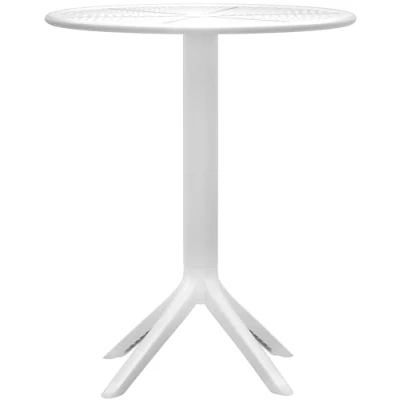 Abbildung von CLP Tisch Lacota Ø 60 cm I Gartentisch wetterfest und UV beständig Runder Balkontisch aus langlebigem Polypropylen, Farbe:weiß