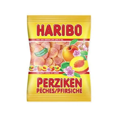 Abbildung von Sußichkeiten Haribo Pfirsiche (20X 185Gr Box Großpackung 20 Pack 3700 Gram Total