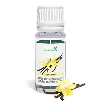 Abbildung von Simply Keto Flavour Drops Vanille Natürliches Aroma 10ml Geschmackstropfen ohne Kalorien Flavor für Shakes, Porridge uvm Aromatropfen zum Süßen Zucker Kalorienfrei &amp; Vegan