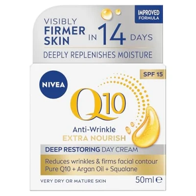 Abbildung von NIVEA Q10 Power 60+ Skin Anti Falten + Replenishing Tagescreme (50ml), Leistungsstarke Aging Creme, Feuchtigkeitspflege für Frauen mit Coenzym Q10, Tages Gesichtscreme LSF15