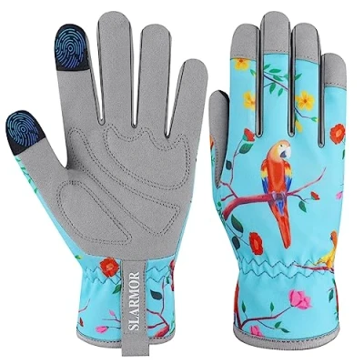 Abbildung von Gartenhandschuhe für Damen,Damen mit Touchscreen,Mikrofaser Leder Damen,Frauen Hof, Reinigung, Gartenarbeit, Landschaftsbau, Pflücken, Pflanzen