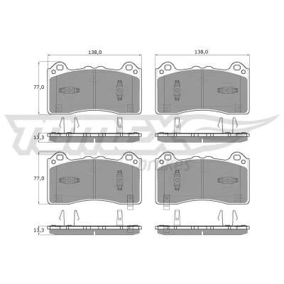 Abbildung von TOMEX brakes TX 60 70 Bremsbelagsatz Vorderachse mit akustischer Verschleißwarnung FORD: Focus Mk4 Turnier, Schrägheck