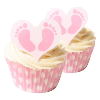 Abbildung von Holly Cupcakes 12 Baby Mädchen Füsse, essbare Kuchendekoration / Girl Feet Edible Cake Decorations