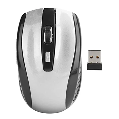 Abbildung von ciciglow Drahtlose Maus, Silent Mouse 2.4G Tragbare Mobile Optische Maus mit USB Empfänger Einstellbare DPI für Gaming Zubehör Notebooks(Silber)