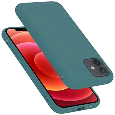 Abbildung von Cadorabo Hülle kompatibel mit Apple iPhone 12 Mini Silikon Handyhülle für Case aus flüssigem stoßfeste dünne TPU Schutzhülle Liquid GRÜN