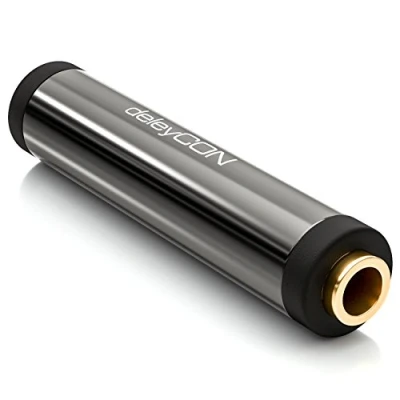 Abbildung von deleyCON Stereo Audio Klinken Kupplung Adapter 3,5mm Buchse zu Metall Vergoldet Schwarz