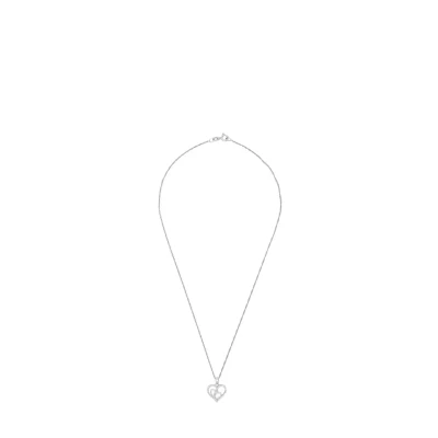 Abbildung von amor FÜR Damen 42 CM MIT Herzen 925 Halskette, Damen, Größe: 42, Silber