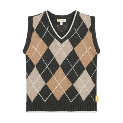 Abbildung von Steiff Pullunder EU Größe 104 Phantom, Jungen Pullunder, Pulli ohne Ärmel, Kinder Pulli, V Ausschnitt, warm und bequem, waschmaschinenfest
