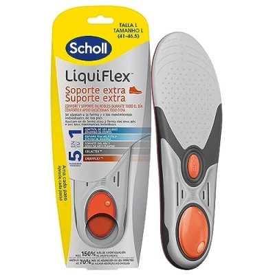 Abbildung von Scholl LiquiFlex Einlegesohlen, verstärkte Unterstützung, Herrenschuhe, Größe 41 46,5, mit Memory Form und Fußgewölbeunterstützung, 1 Paar