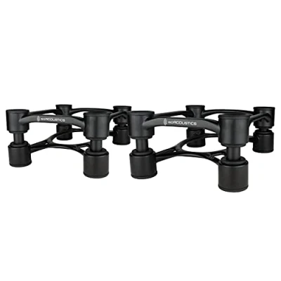 Abbildung von IsoAcoustics Aperta Serie mit Lautsprecherstativen, schwingungsdämpfend, Einstellbarer Neigung: Aperta200 (20 x 25.4 cm), schwarz, Paar