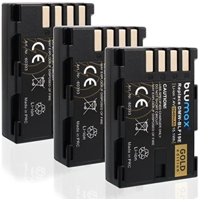 Abbildung von 3X Akku 2040mAh ersetzt Panasonic DMW BLF19 / BLF19e kompatibel mit Lumix DMC GH3 DC GH5 GH4