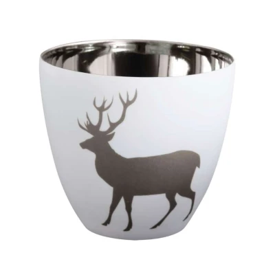 Abbildung von ASA Windlicht Hirsch weiss/silber 6,4 cm