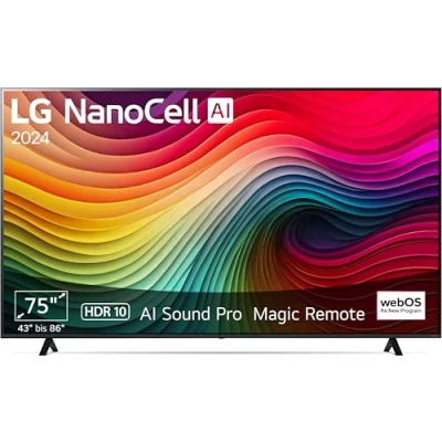 Abbildung von LG 75NANO81T6A TV 75&quot; (190 cm) NanoCell Fernseher (α5 Gen7 4K AI Prozessor, HDR10, bis zu 60Hz) [Modelljahr 2024]