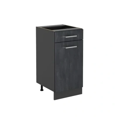 Abbildung von Vicco Küchenunterschrank R Line, Schwarz Beton/Anthrazit, 40 cm ohne Arbeitsplatte