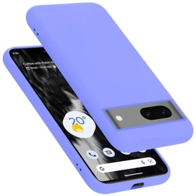 Abbildung von Cadorabo Hülle kompatibel mit Google Pixel 7 Silikon Handyhülle für Case aus flüssigem Kratzfeste und stoßfeste dünne TPU Schutzhülle Liquid HELL LILA