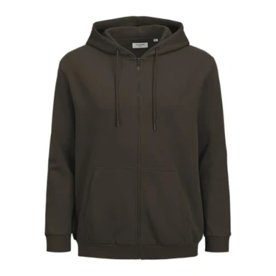 Abbildung von Jack &amp; Jones Jjebradley ZIP HOOD Sweatjacke, Herren, Größe: 6XL, Mulch