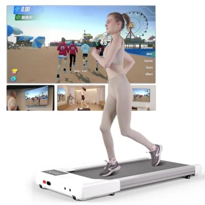 Abbildung von Superun Walking Pad max 159 KG mit Trainingseinheit, Raceable Laufband für Zuhause App Geeignet High Tech Geräte Multiplayer Rennstrecke