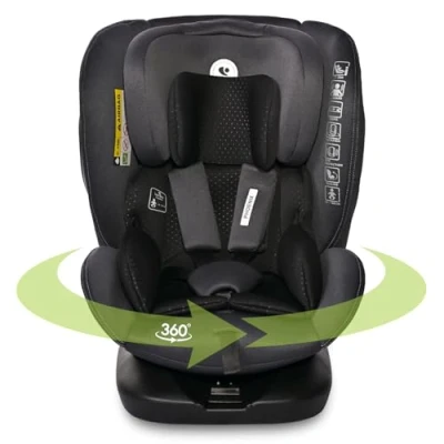 Abbildung von Lorelli Auto Kindersitz Phoenix mit Isofix, 360 Grad drehbar, (0 36 kg) Mitwachsender Autositz i Size 40 150cm Gruppe 0+/1/2/3, Babysitz ab Geburt, 5 Punkt Gurt, Einstellbare Kopfstütze, schwarz