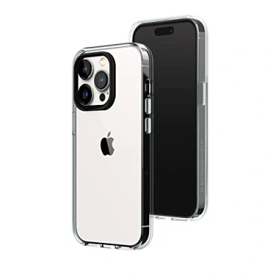 Abbildung von RHINOSHIELD Crystal Clear Case kompatibel mit [iPhone 14 Pro] Fortschrittliche Vergilbungsresistenz, Hohe Transparenz, Personalisierbare und Transparente Schutzhülle Schwarz Kamera Ring