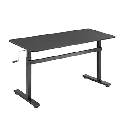 Abbildung von LogiLink EO0027 Manuell verstellbarer Sitz / Steharbeitsplatz (Höhe 700 1170mm), Tischplatte = 1400 x 600 18mm, perfekt für Büro/Schulen/zu Hause etc., Schwarz