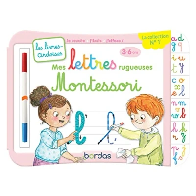 Abbildung von Les livres ardoises Mes lettres rugueuses Montessori: Avec un feutre effaçable