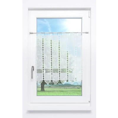 Abbildung von LYSEL Scheibengardine Kreuzchen Design (Bx H) 60cm * Weiß/Rohweiß