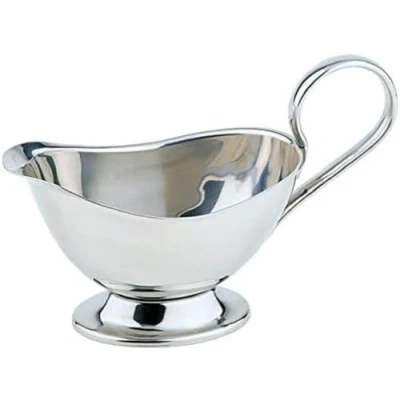 Abbildung von APS hochwertige Edelstahl Sauciere, Weihnachtsessen, Braten / Dessertsoße, Tafelgeschirr, für 250 ml, 16 x 7,5 cm, H: 9 cm