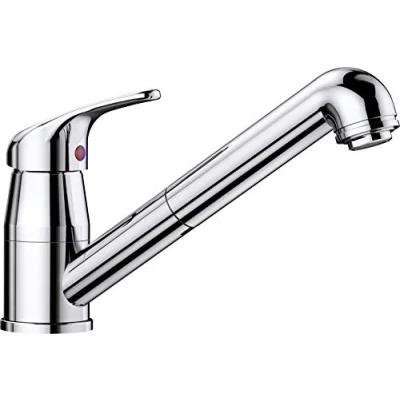 Abbildung von BLANCO DARAS S Küchenarmatur in chrom Hochdruck Mit herausziehbarem Schlauch Rückflussverhinderer Keramik Kartusche Gesicherte Wasserqualität &amp; wassersparend
